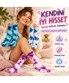 Unisex Batik Desenli Çorap 6Lı Set Pamuklu Renkli Uzun Soket Dikişsiz Nefes Alan Spor Çorabı Günlük
