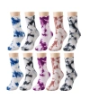 Unisex Batik Desenli Çorap 10lu Set Pamuklu Renkli Uzun Soket Dikişsiz Nefes Alan Günlük Spor Çorab