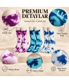 Unisex Batik Desenli Çorap 3lü Set Pamuklu Renkli Uzun Soket Dikişsiz Nefes Alan Spor Çorabı Günlük