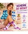 Unisex Batik Desenli Çorap 3lü Set Pamuklu Renkli Uzun Soket Dikişsiz Nefes Alan Spor Çorabı Günlük