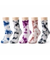 Unisex Batik Desenli Çorap 5li Set Pamuklu Renkli Uzun Soket Dikişsiz Nefes Alan Günlük Spor Çorabı