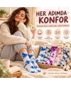 Unisex Batik Desenli Çorap 5li Set Pamuklu Renkli Uzun Soket Dikişsiz Nefes Alan Günlük Spor Çorabı