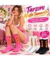 Unisex Alev Desenli Çorap 6lı Set Pamuklu Uzun Soket Dikişsiz Nefes Alan Günlük Spor Çorabı Yumuşak