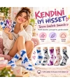 Unisex Batik Spor Çorap 10lu Set Tie Dye Tenis Çorabı Koyu Retro Renkler Günlük Rahat Konforlu Stil