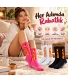 Unisex Alev Desenli Çorap 3lü Set Pamuklu Uzun Soket Dikişsiz Nefes Alan Günlük Spor Çorabı Yumuşak