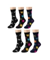 Unisex Kedi Desenli Çorap 6lı Set Pamuklu Renkli Uzun Soket Dikişsiz Nefes Alan Rahat Günlük Çorap