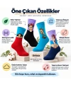 UNİSEX Çorap Sanat Temalı Renkli 7li Set Portre Tablo Desenli Uzun Soket Günlük Eğlenceli Çorap Şık