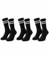 Siyah Çorap Beyaz Çizgili 3lü Set Unisex Uzun Soket Günlük Spor Rahat Kolej Stil Çorap Seti