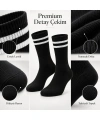 Unisex Siyah Çorap Beyaz Çizgili 9lu Set Uzun Soket Günlük Spor Kolej Stil Rahat Kadın Erkek Çorabı