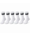 Unisex Beyaz Çorap Siyah Çizgili 6lı Set Uzun Soket Günlük Spor Kolej Stil Rahat Kadın Erkek Çorabı