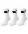 Unisex Beyaz Çorap Siyah Çizgili 3lü Set Uzun Soket Günlük Spor Kolej Stil Rahat Kadın Erkek Çorabı