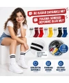 Unisex Renkli Çorap Çizgili 16lı Set Uzun Soket Günlük Spor Kolej Stil Rahat Kadın Erkek Çorabı