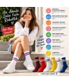 Unisex Renkli Çorap Çizgili 6lı Set Uzun Soket Günlük Spor Kolej Stil Rahat Şık Kadın Erkek Çorabı