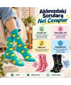 Kadın Ve Erkek Çorap Meyve Desenli Renkli 6lı Set Uzun Soket Günlük Rahat Spor Çorap Seti