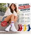 Unisex Renkli Çorap Çizgili 12li Set Uzun Soket Günlük Spor Kolej Stil Rahat Şık Kadın Erkek Çorabı