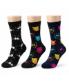 Unisex Kedi Desenli Çorap 3lü Set Pamuklu Renkli Uzun Soket Dikişsiz Nefes Alan Rahat Günlük Çorap