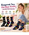 Unisex Kedi Desenli Çorap 3lü Set Pamuklu Renkli Uzun Soket Dikişsiz Nefes Alan Rahat Günlük Çorap