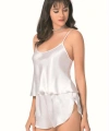 Şık Tasarım Yumuşak Dokulu Ekru Saten Babydoll Şort Takımı - SSSSSS3652-4943