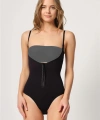 Siyah Göğsü Açık Agraflı Body Korse - SSSSSS6307-9336