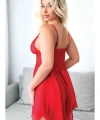 Kırmızı Önü Yırtmaçlı Fantezi Gecelik - SSSSSS9233-9591