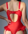 Özel Tasarım Kırmızı Dantelli Fantezi Jartiyer Takımı - SSSSSS5869-8561