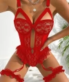 Özel Tasarım Kırmızı Dantelli Fantezi Jartiyer Takımı - SSSSSS5869-8561