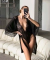 Şık Tasarım Siyah Dantel İşlemeli Body Suit ve Tül Gecelik Takımı - SSSSSS8194-9758