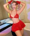 Kırmızı Parlak Işıltılı Fantezi Etekli Sütyen Takımı - SSSSSS1060-6550