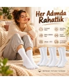 Unisex Beyaz Soket Çorap 3lü Set %80 Pamuk Dikişsiz Burun Takviyeli Esnek Günlük Spor Çorabı Konfor