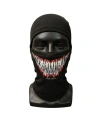 Unisex Tam Yüz Balaklava Diş Desenli Kışlık Maske Nefes Alan Esnek Kask Altı Boyunluk Yumuşak Viskoz
