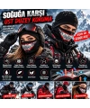 Unisex Tam Yüz Balaklava Diş Desenli Kışlık Maske Nefes Alan Esnek Kask Altı Boyunluk Yumuşak Viskoz