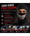 Unisex Tam Yüz Balaklava Diş Desenli Kışlık Maske Nefes Alan Esnek Kask Altı Boyunluk Yumuşak Viskoz