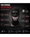 Unisex Tam Yüz Balaklava Diş Desenli Kışlık Maske Nefes Alan Esnek Kask Altı Boyunluk Yumuşak Viskoz