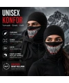 Unisex Tam Yüz Balaklava Diş Desenli Kışlık Maske Nefes Alan Esnek Kask Altı Boyunluk Yumuşak Viskoz
