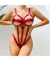 Fantezi Lastik Body Harness Bordo - SSSSSS4728-3106