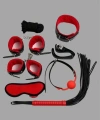 Kırmızı/Siyah İçi Tüylü Deri 7li Harness Set - SSSSSS2675-2607