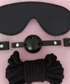 Gözlük Ağız Topu İp Üçlü Deri Harness Set - SSSSSS9592-8381