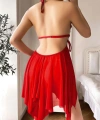 Kırmızı İşlemeli Tül Fantezi Gecelik - SSSSSS5054-8625