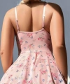 Pembe Dantel İşlemeli Çiçek Desenli Fantezi Gecelik - SSSSSS2724-7795