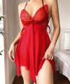 Göğüs Detaylı Fantezi Tül Kırmızı Gecelik - SSSSSS9297-9926