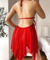 Göğüs Detaylı Fantezi Tül Kırmızı Gecelik - SSSSSS9297-9926
