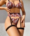 Fantezi Bacak Bantlı Çiçek Desenli Sütyen Külot Takım - SSSSSS6469-2484