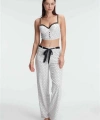 Fantezi Bralet Sütyen Pamuklu Puantiye Desenli Desteksiz Dantel Detaylı Pijama Tak - SSSSSS3594-1