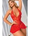 Kırmızı Dantel İşlemeli Fantezi Body - SSSSSS7357-5188
