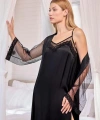 Dantelli Tüllü ve Dekolteli Saten Sabahlık Takımı - SSSSSS2291-5319