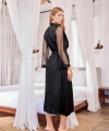 Dantelli Tüllü ve Dekolteli Saten Sabahlık Takımı - SSSSSS2291-5319