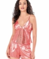 Mercan Saten Babydoll Şort Takımı - SSSSSS4134-6832