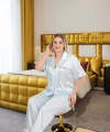Büyük Beden Şık Tasarım Mavi Çizgili Düğmeli Kısa Kol Lüx Saten Pijama Tak - SSSSSS3219-4