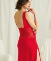 Göğüs ve Sırt Dekolteli Dantelli Yırtmaçlı Gecelik - SSSSSS9848-2481