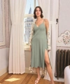 Çiçek ve Yaprak Desenli Dantelli ve Dekolteli Sabahlık Takımı - SSSSSS8492-6660